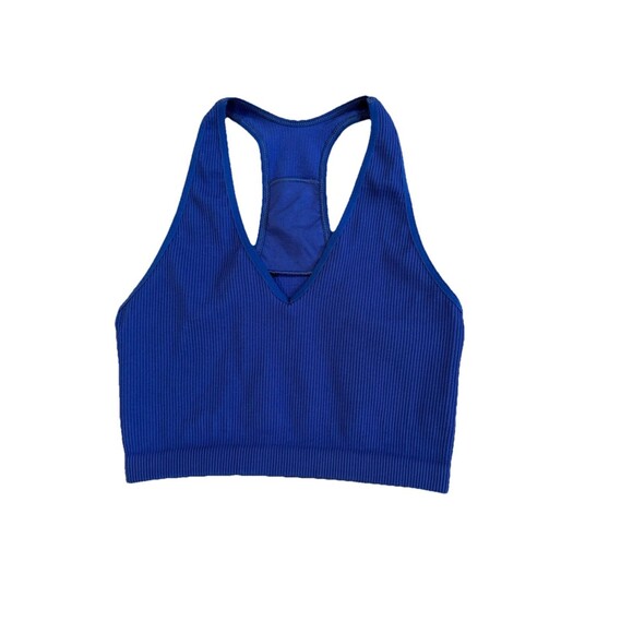 Free People Movement Crop Tank Top Womens XS/S Blue Stretch Tight Athletic - Picture 1 of 4